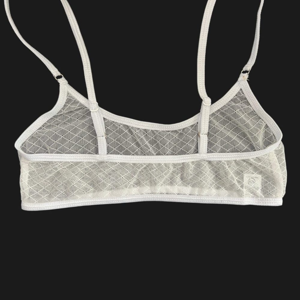 Angel White Diamond Mesh - Sheer Leisure Bralette image 5