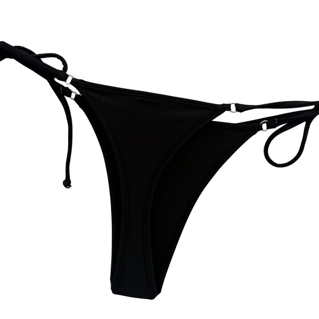 Midnight Black - Brazilian Tie Sides Bikini Bottom image 4