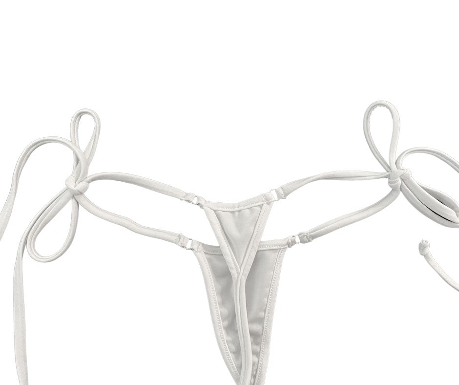 Angel White Solid - Tie Sides Bikini Bottom image 4
