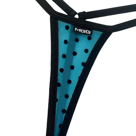 Ocean Blue Polka Dot - Extreme Sheer G-String image 1