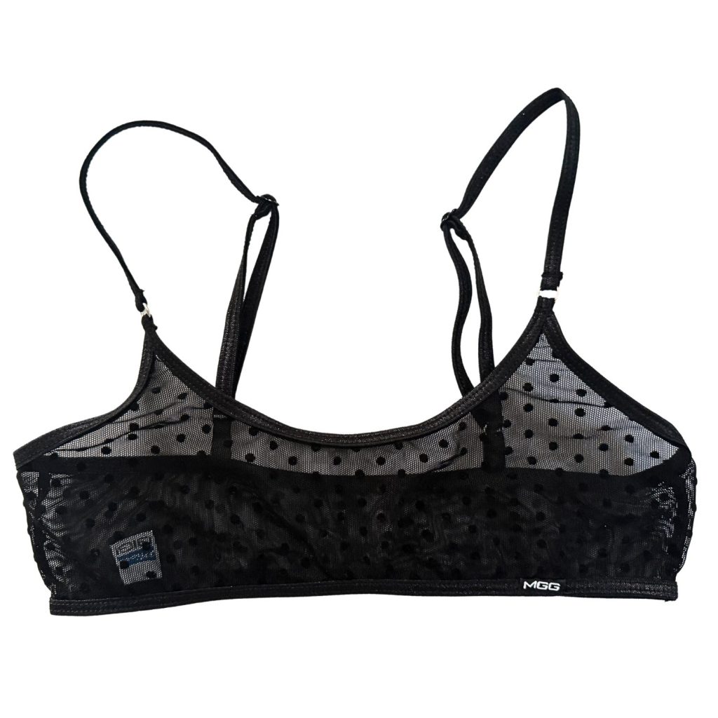 Midnight Black Polka Dot - Leisure Sheer Bralette image 5