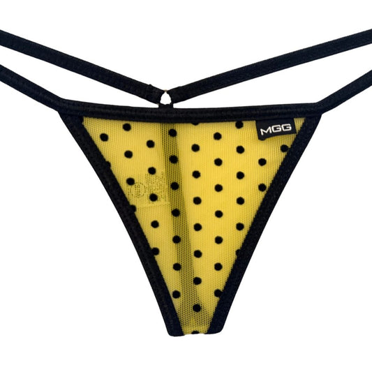 Yellow Polka Dot - Low Rise Sheer G-String image 1