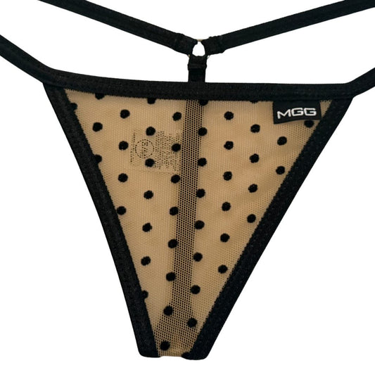 Nude Polka Dot - Low Rise Sheer G-String image 1