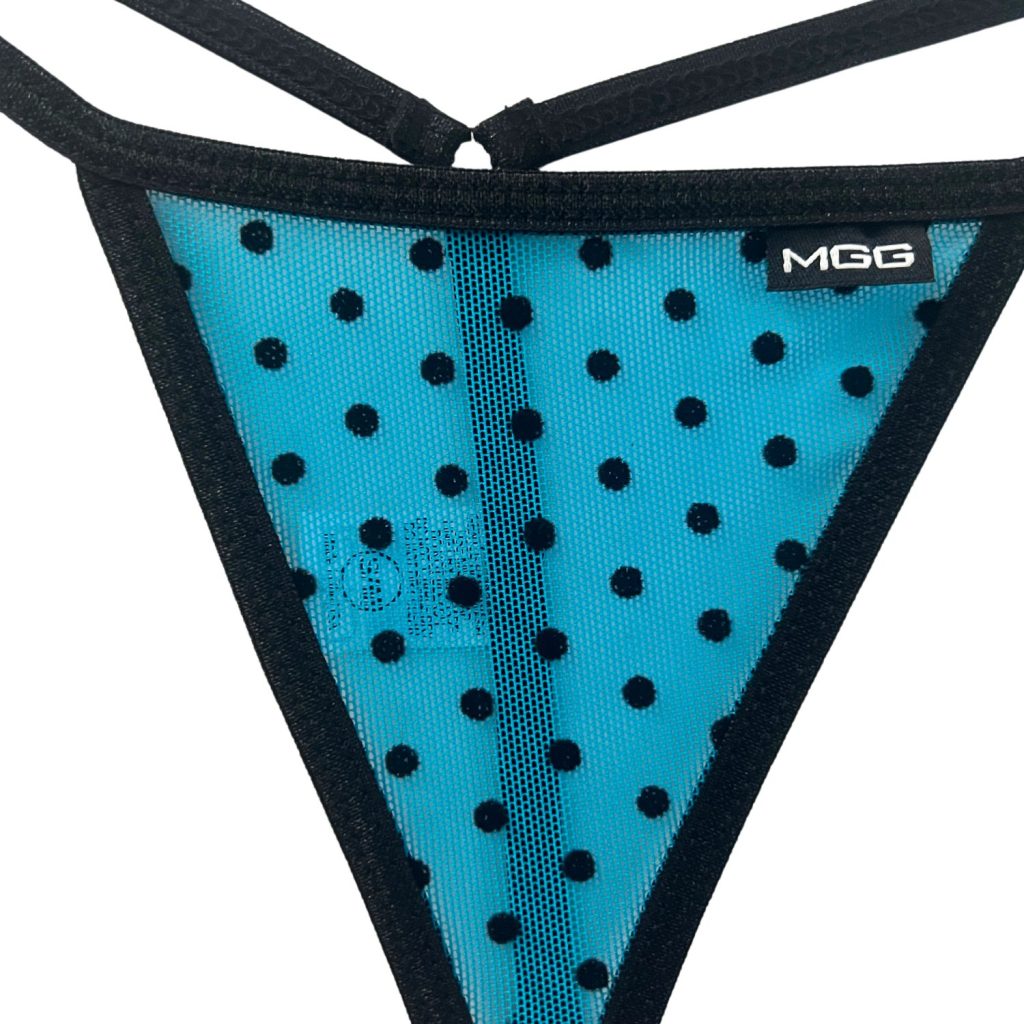 Ocean Blue Polka Dot - Low Rise Sheer G-String image 3