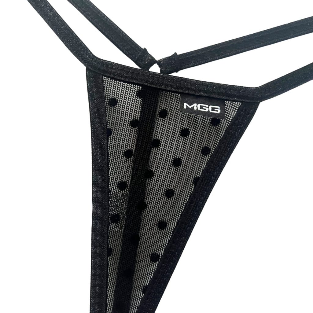 Midnight Black Polka Dot - Mini Sheer G-String image 2