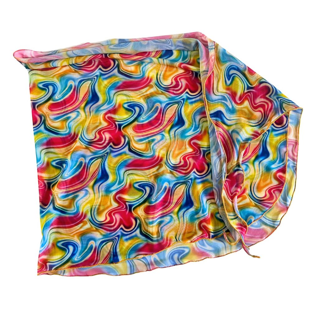 Color Swirl Sheer Sarong Coverup image 4