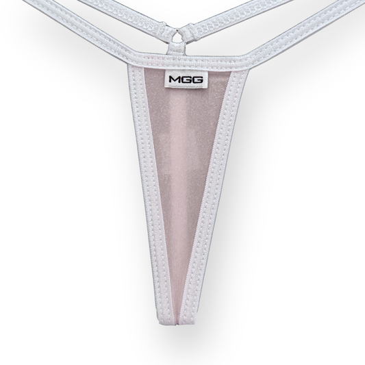 Light Pink & White - Sparkle Sheer- Extreme G-String Underwear