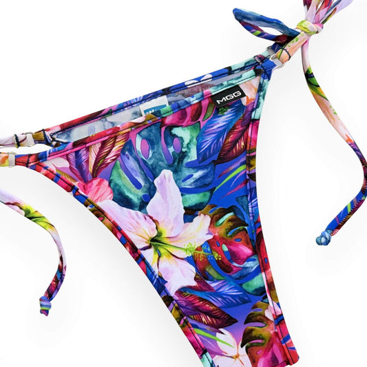 Plumeria - Brazilian Tie Side Bikini Bottom