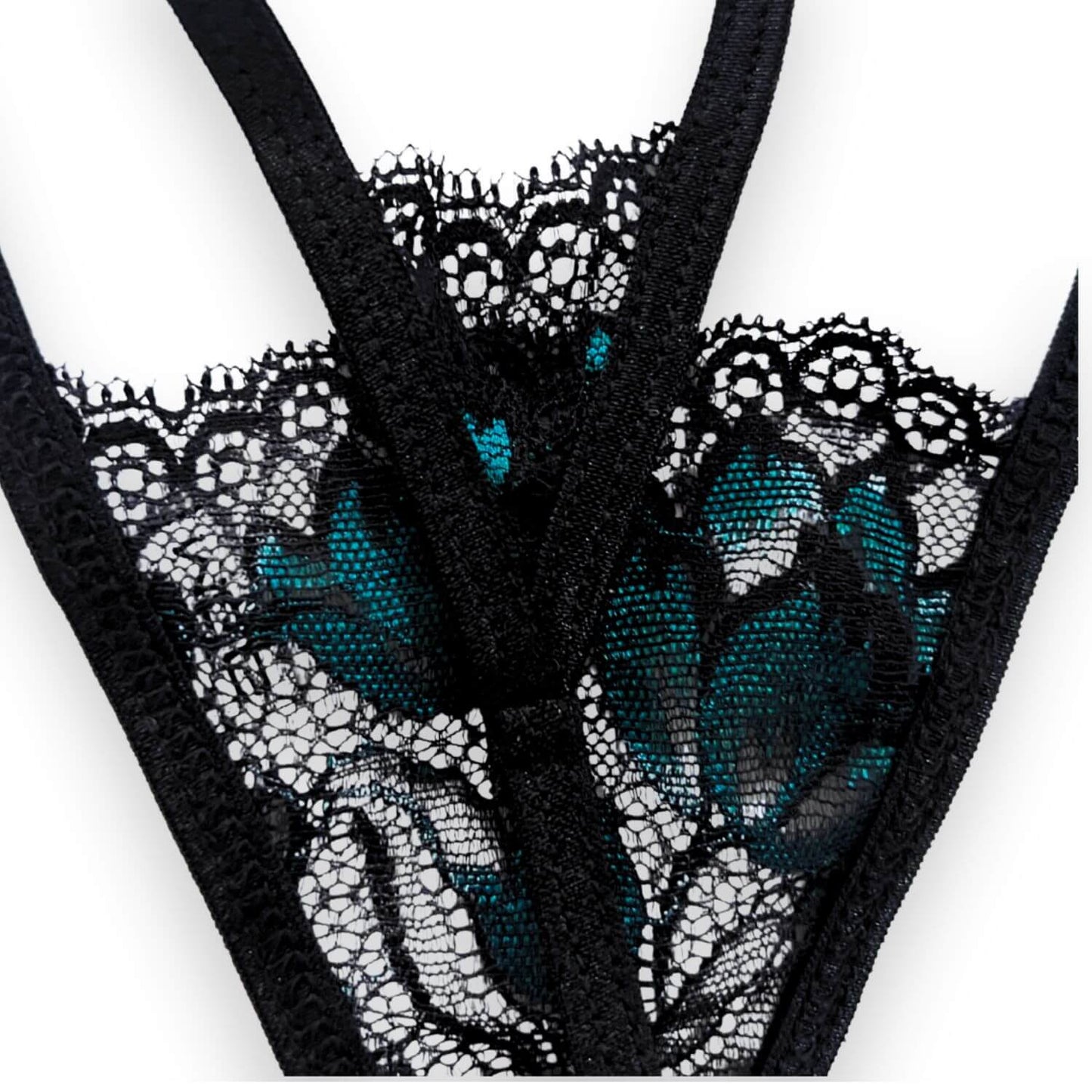 Teal Amaryllis - Lace Thong G-String Underwear