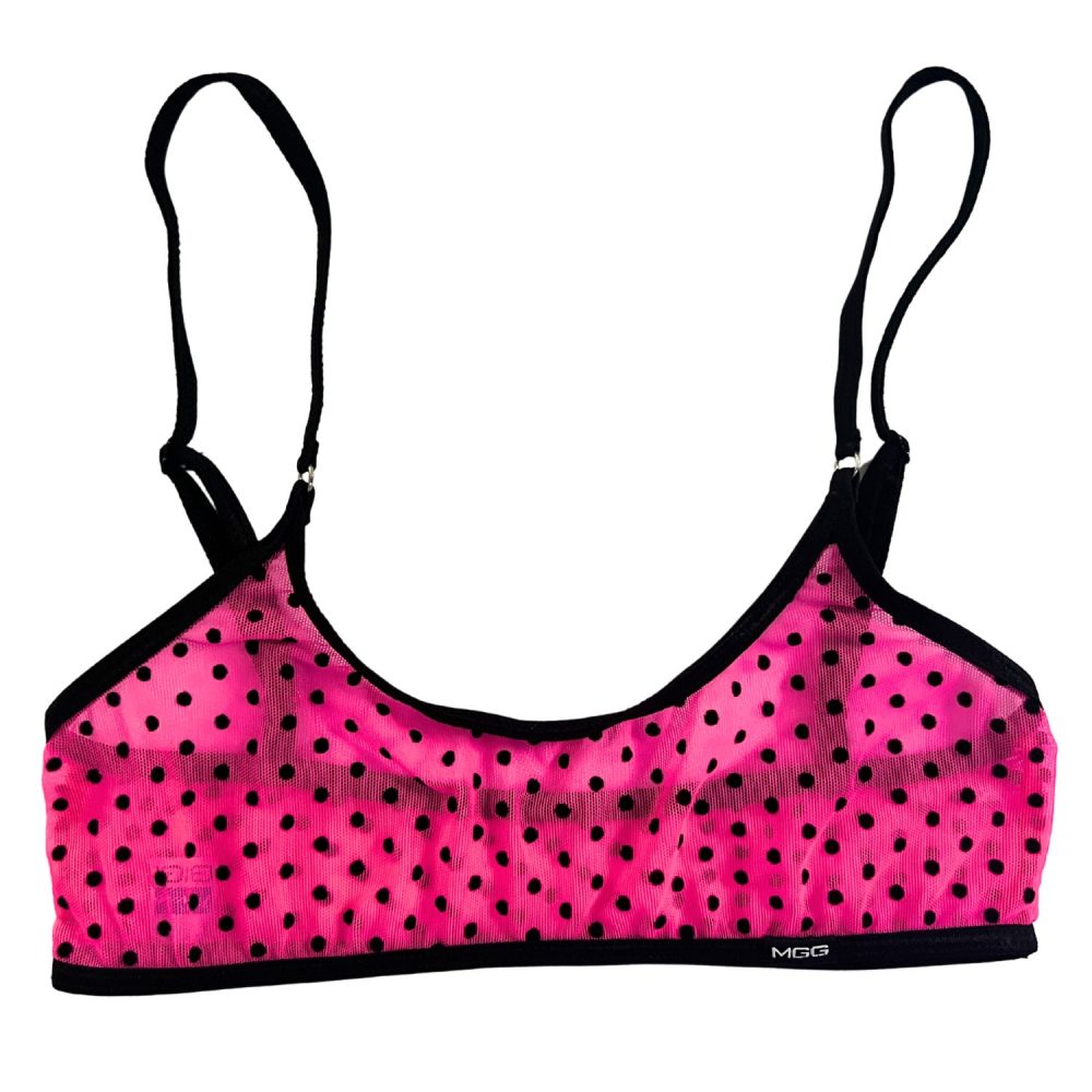 Hot Pink Polka Dot - Leisure Sheer Bralette image 5