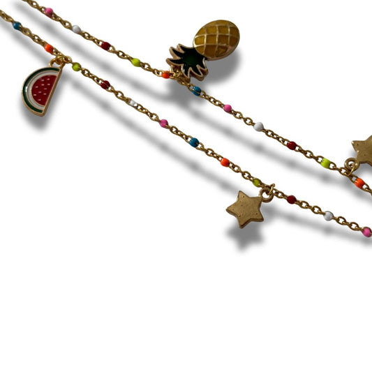 Fruit Salad Seashell Gold Belly Chain image 1