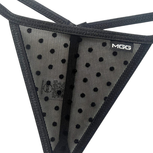 Midnight Black Polka Dot - Low Rise Sheer G-String image 1
