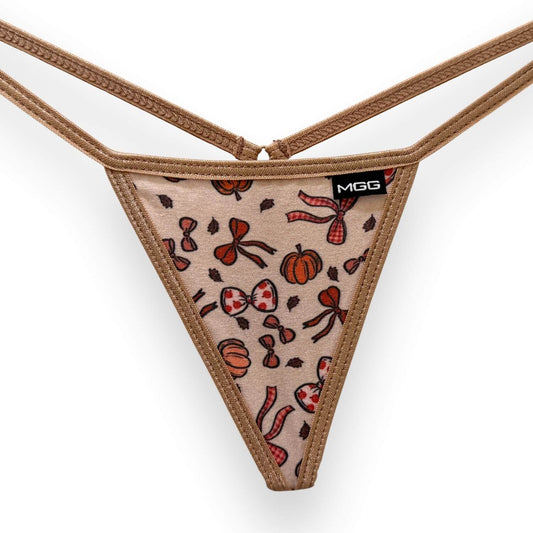 Tanga de algodón de tiro bajo color sandía de verano - rosa