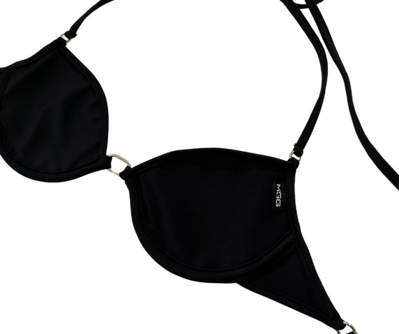 Midnight Black Underwire Bikini Top Micro Gigi