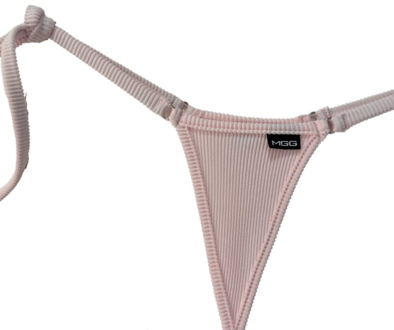 Barely Pink Tie Sides Bikini Bottom Micro Gigi