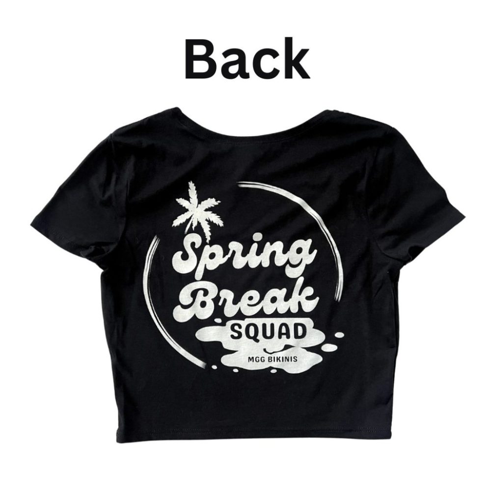 Mgg Bikinis Spring Break Squad Black Crop Top Micro Gigi