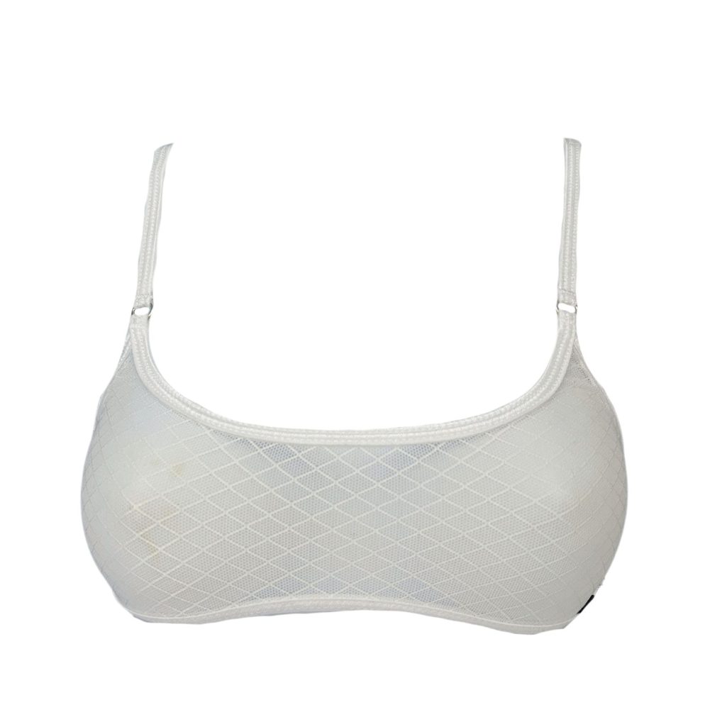 Angel White Diamond Mesh - Sheer Leisure Bralette image 0