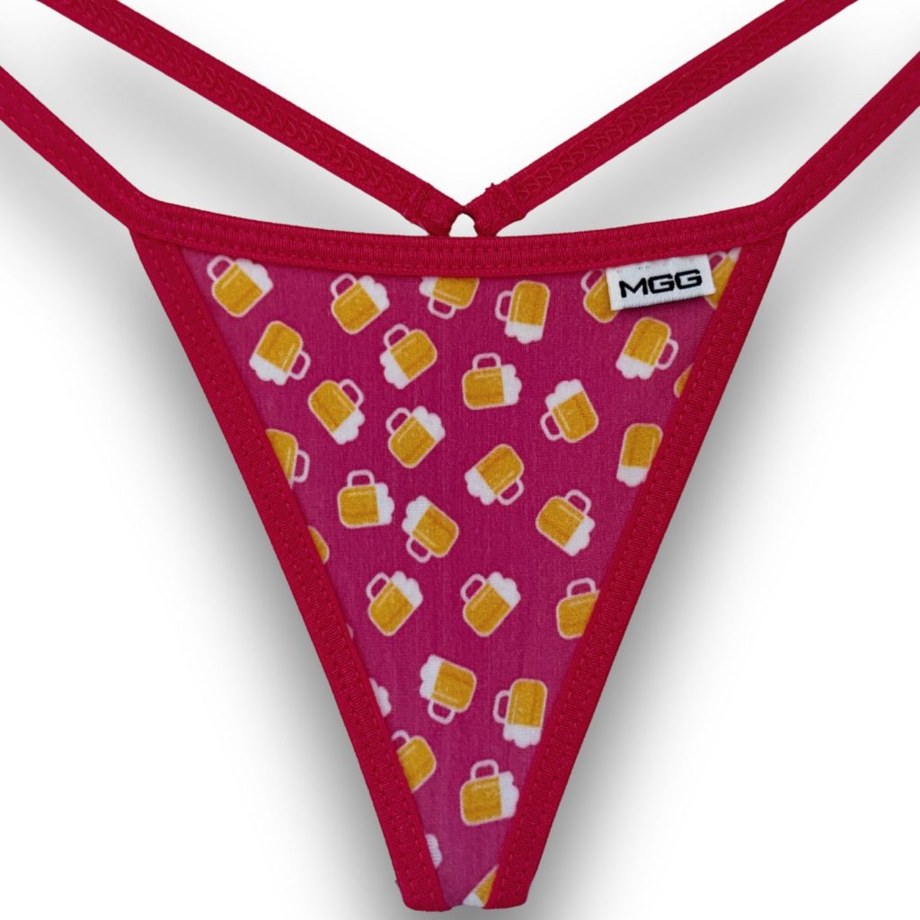 Beer Mugs - Pink - Low Rise Cotton G-String image 1