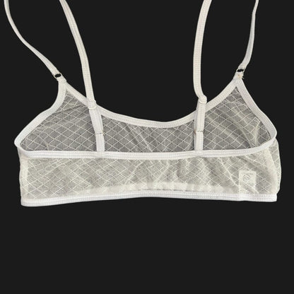 Angel White Diamond Mesh - Sheer Leisure Bralette image 5