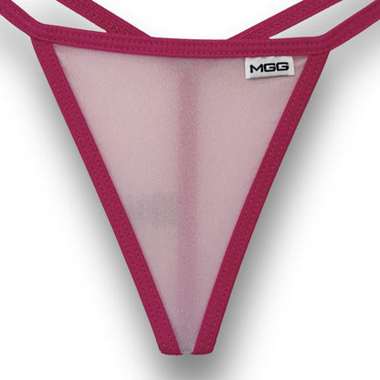 Light Pink - Sparkle Sheer - Low Rise G-String Underwear image 2