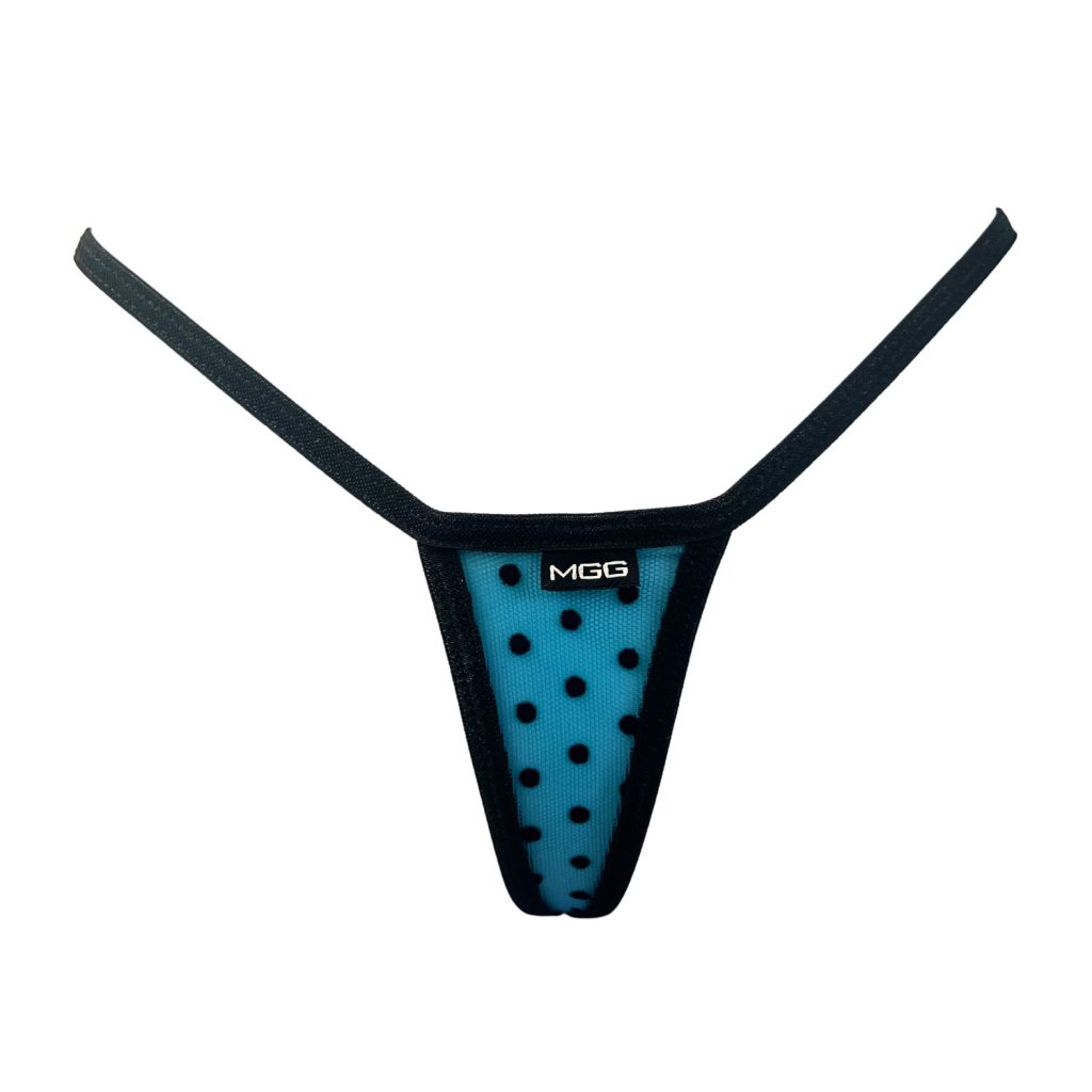 Ocean Blue Polka Dot - Extreme Sheer G-String image 0