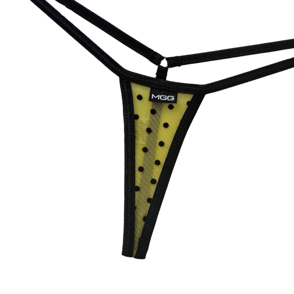Yellow Polka Dot - Extreme Sheer G-String image 1