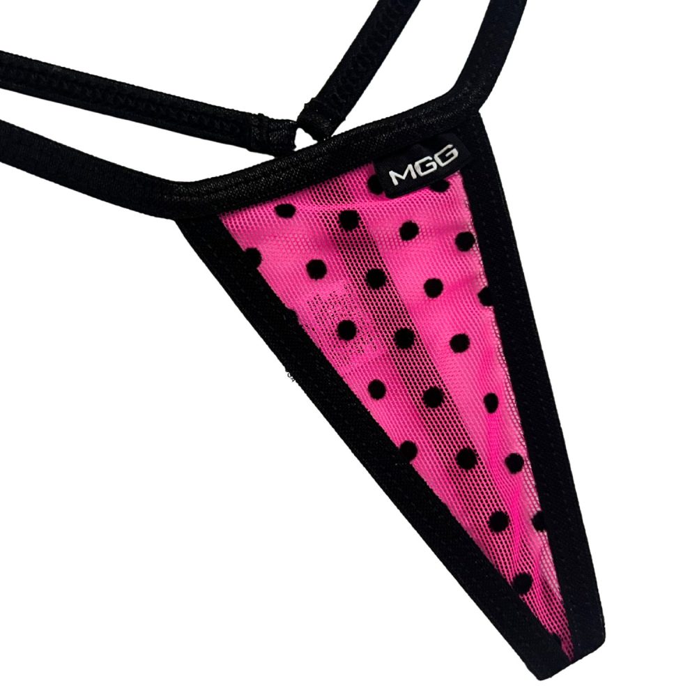 Hot Pink Polka Dot - Mini Sheer G-String image 1