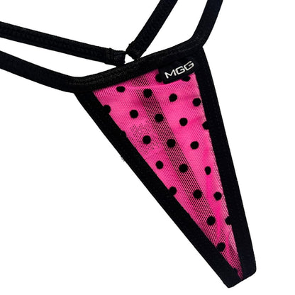 Hot Pink Polka Dot - Mini Sheer G-String image 1