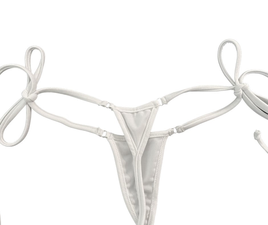Angel White Solid - Tie Sides Bikini Bottom image 2