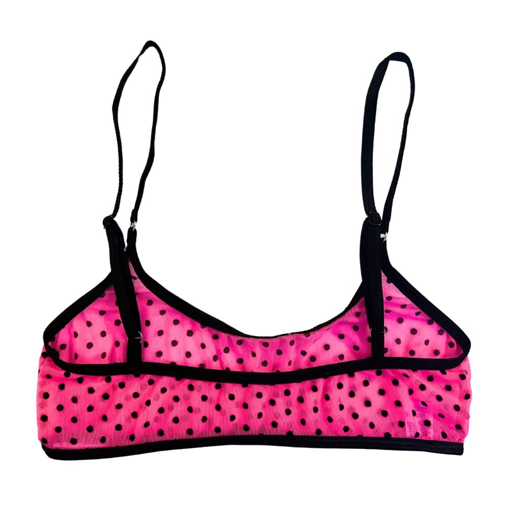 Hot Pink Polka Dot - Leisure Sheer Bralette image 3