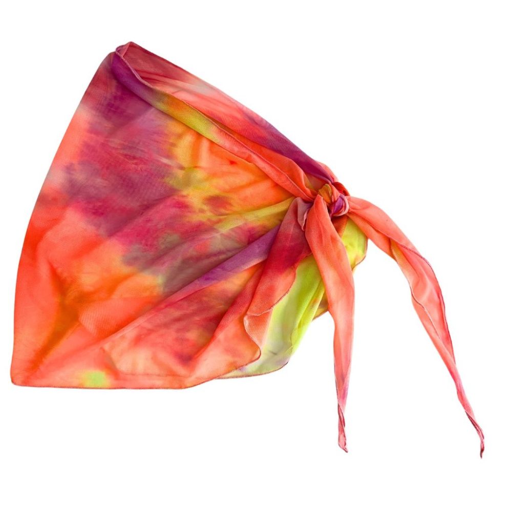 Citrus Tie Dye Sheer Sarong Coverup image 3