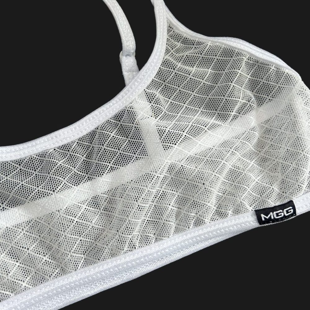 Angel White Diamond Mesh - Sheer Leisure Bralette image 2