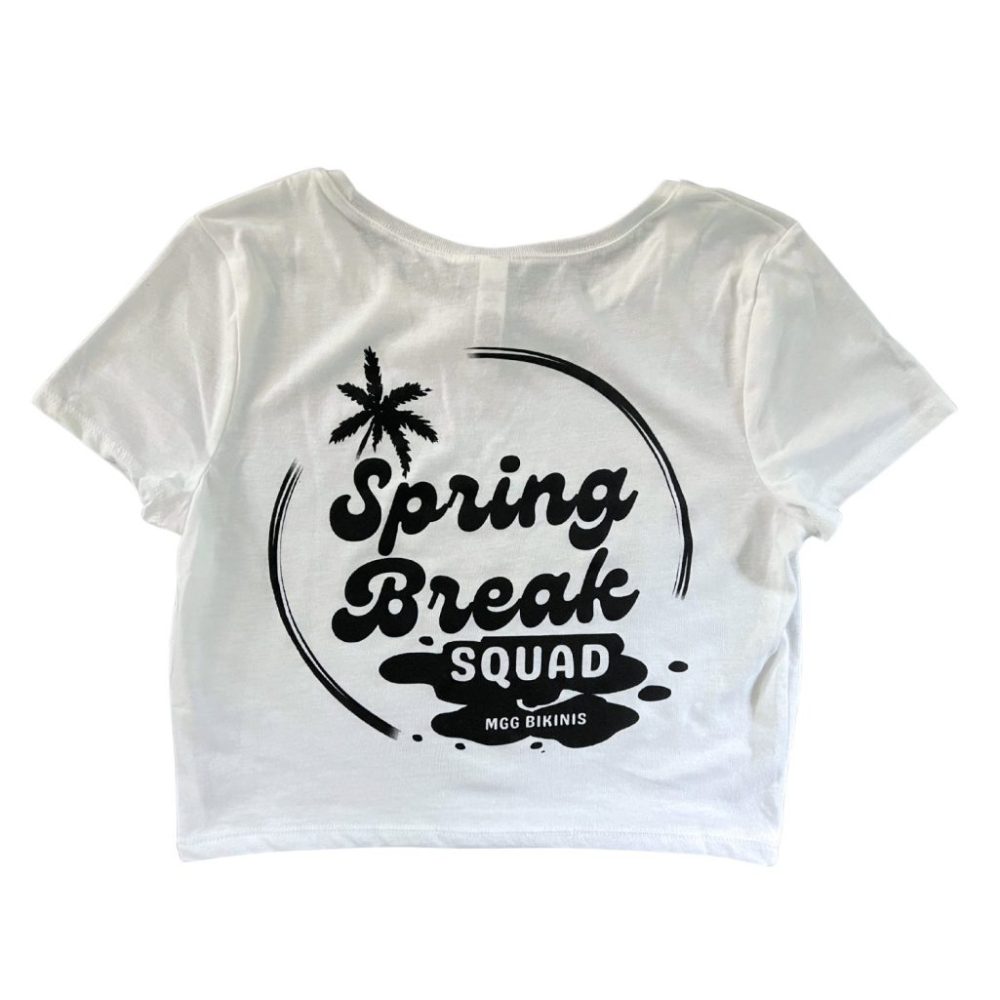 MGG Bikinis Spring Break Squad - White Crop Top image 3