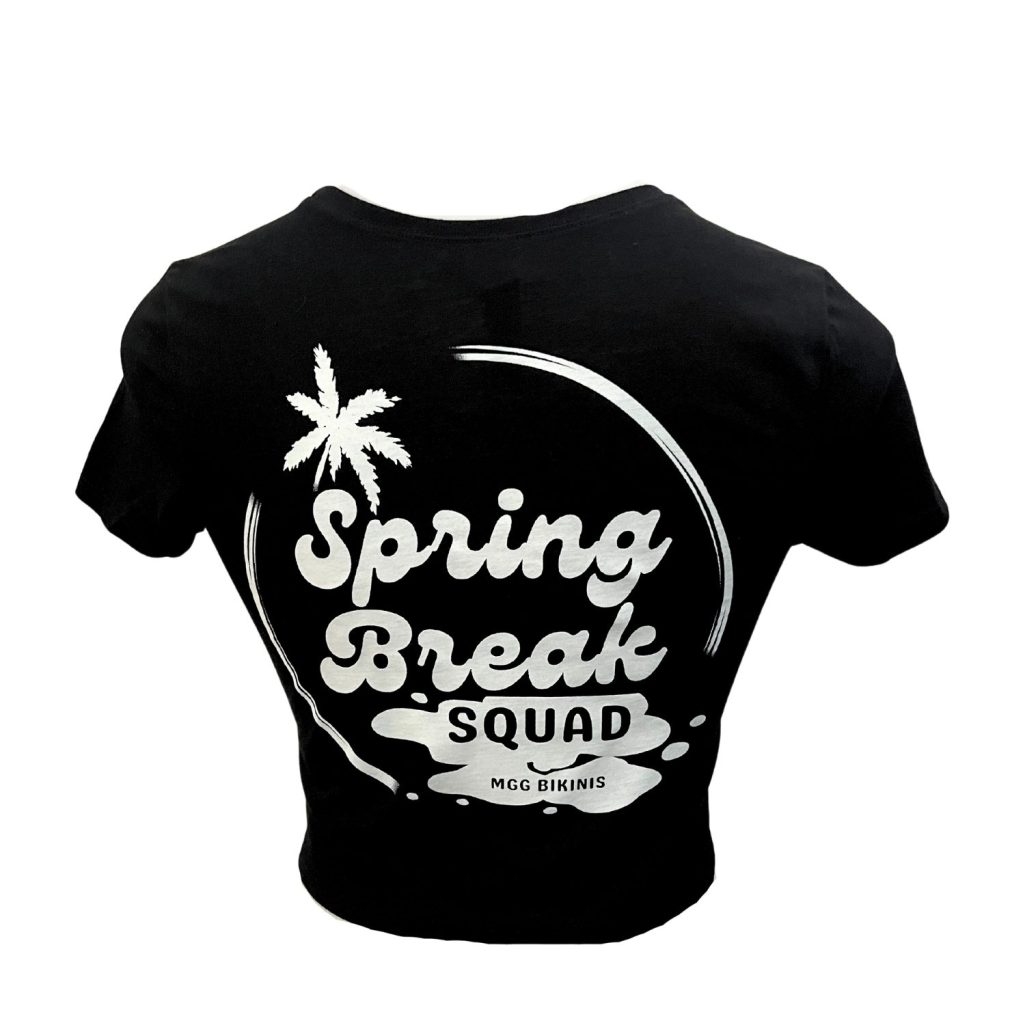MGG Bikinis Spring Break Squad - Black Crop Top image 2