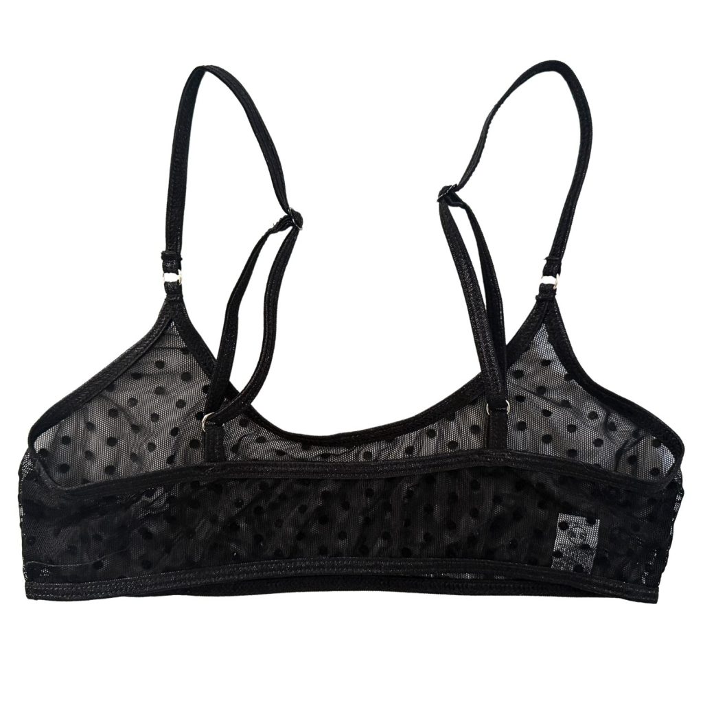 Midnight Black Polka Dot - Leisure Sheer Bralette image 4