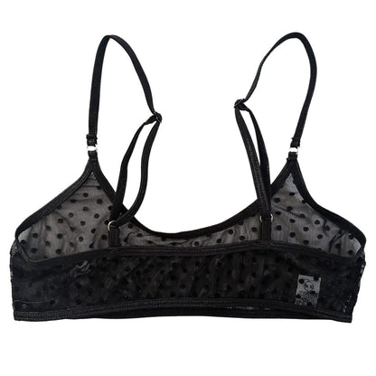 Midnight Black Polka Dot - Leisure Sheer Bralette image 4