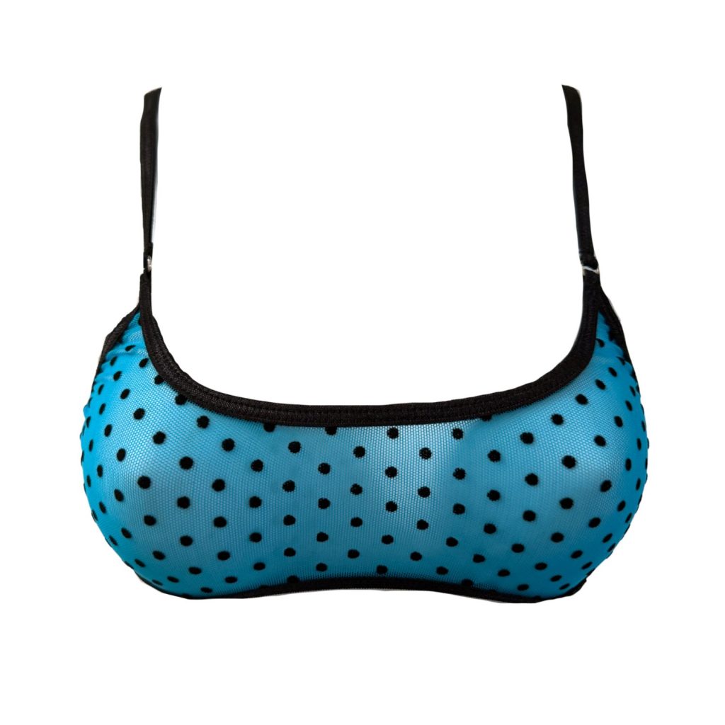 Ocean Blue Polka Dot - Leisure Sheer Bralette image 0
