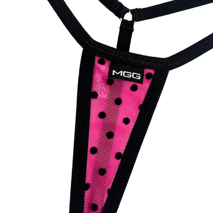 Hot Pink Polka Dot - Extreme Sheer G-String image 2