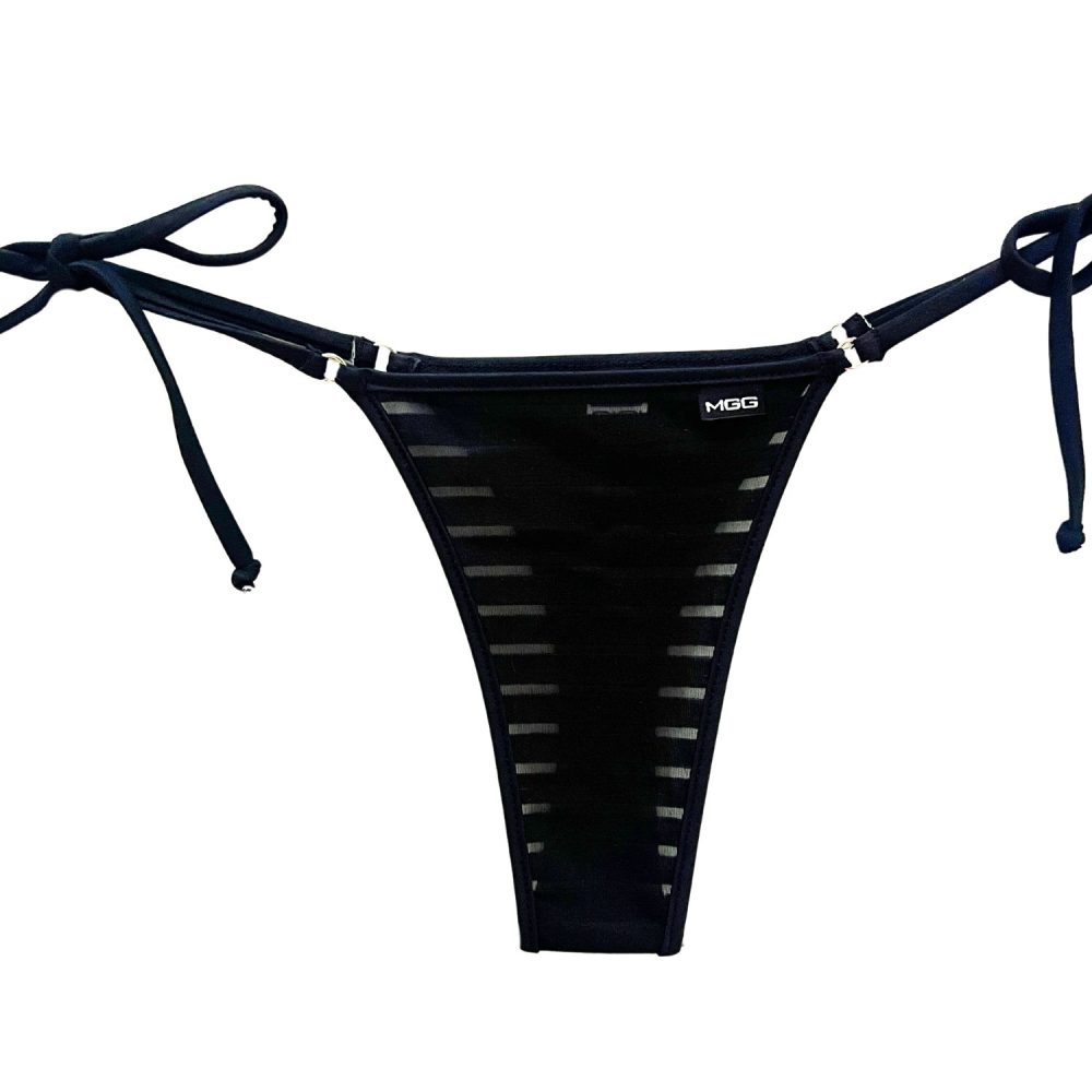 Coastline - Black - Brazilian Tie Side Bikini Bottom image 1