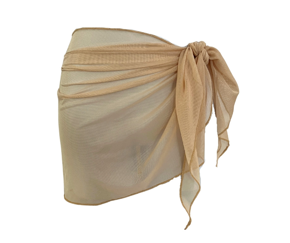 Champagne Sheer Sarong Coverup image 0