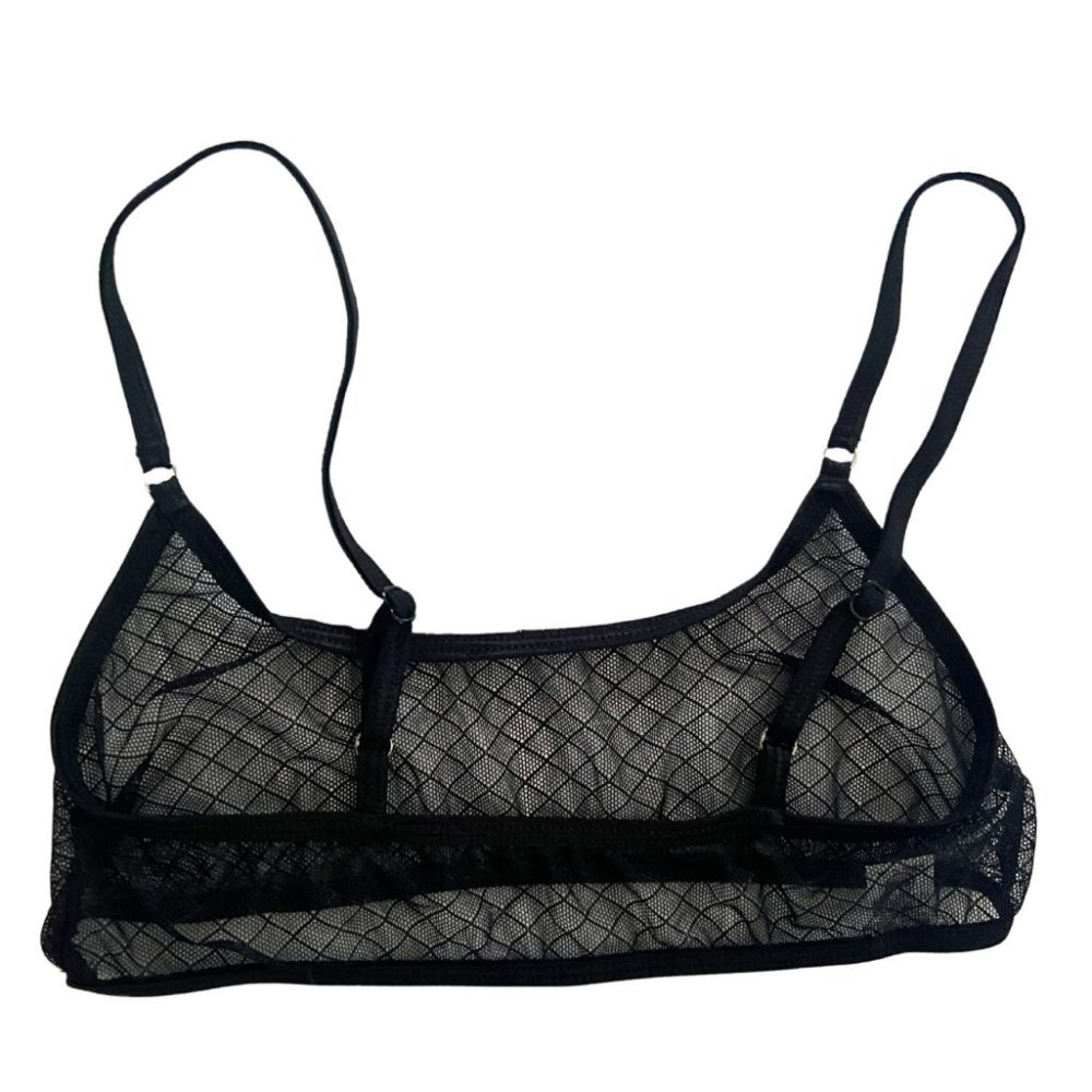 Midnight Black Diamond Mesh - Sheer Leisure Bralette image 3