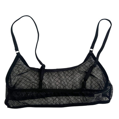 Midnight Black Diamond Mesh - Sheer Leisure Bralette image 3