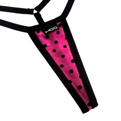 Hot Pink Polka Dot - Extreme Sheer G-String image 3
