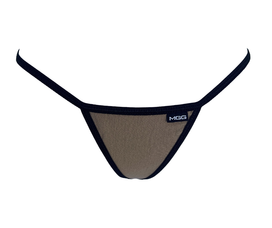 Black & Tan Cotton - Low Rise G-String Underwear image 0