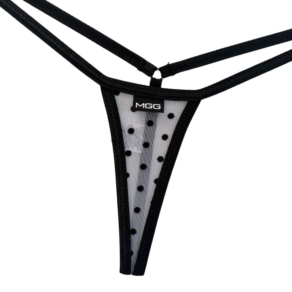 White Polka Dot - Extreme Sheer G-String image 3