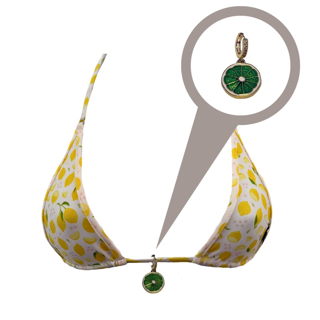 Lime Wheel Bikini Top Charm image 0