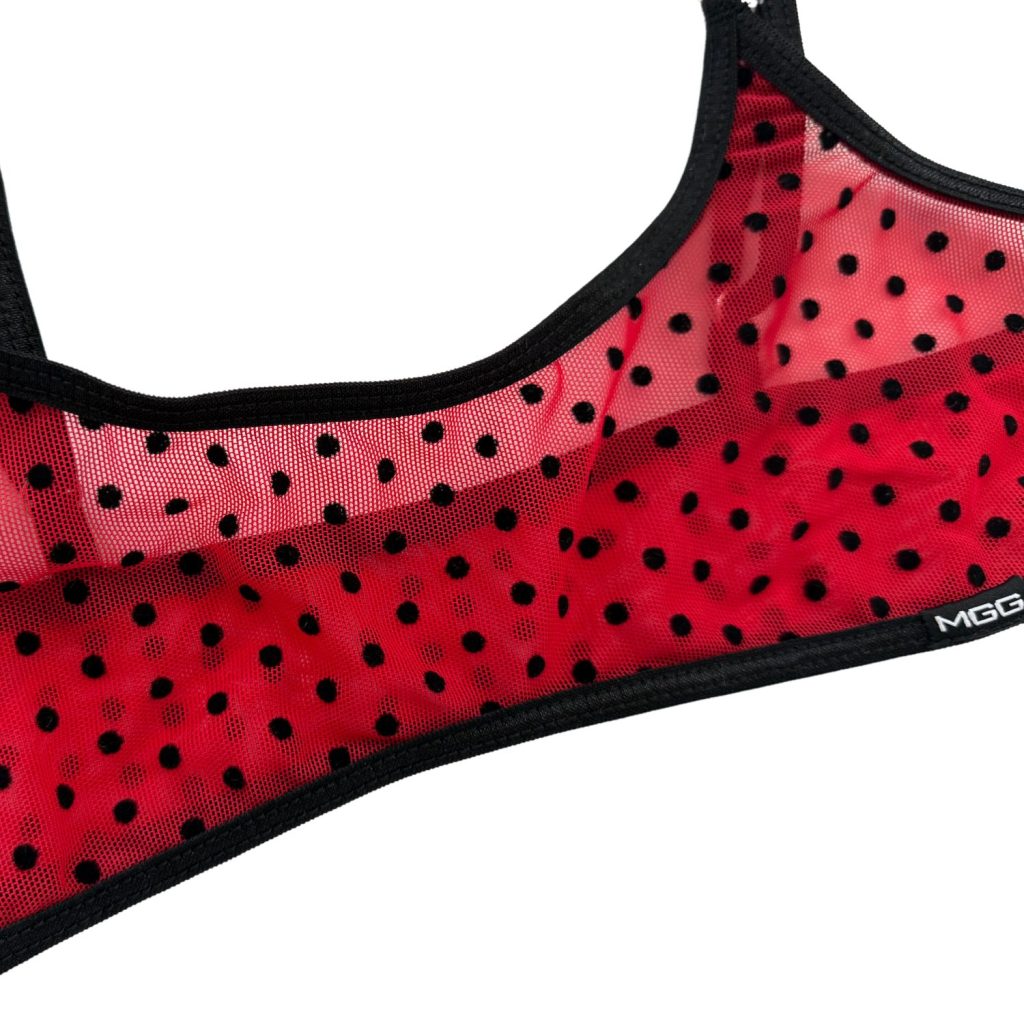 Apple Red Polka Dot - Leisure Sheer Bralette image 4