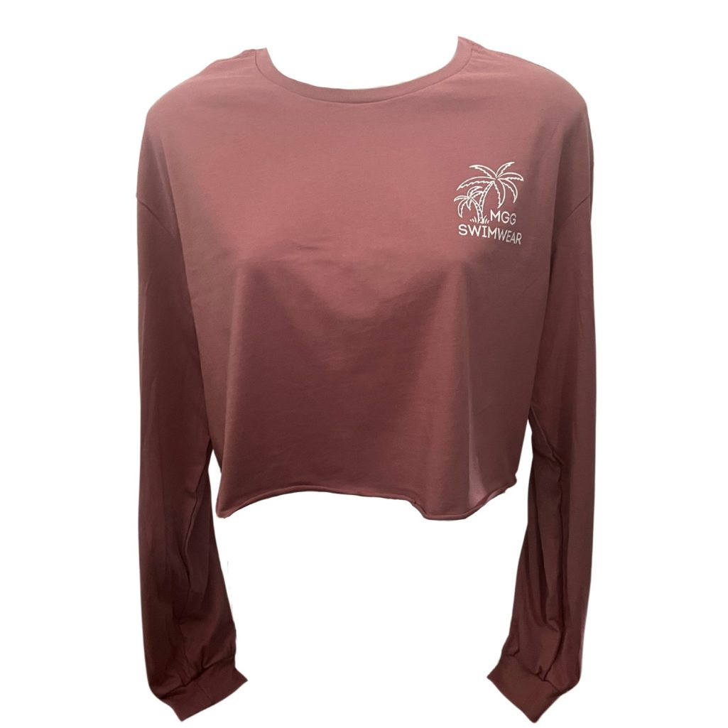 Mauve Bikini Winner Long Sleeve Crop Top image 4