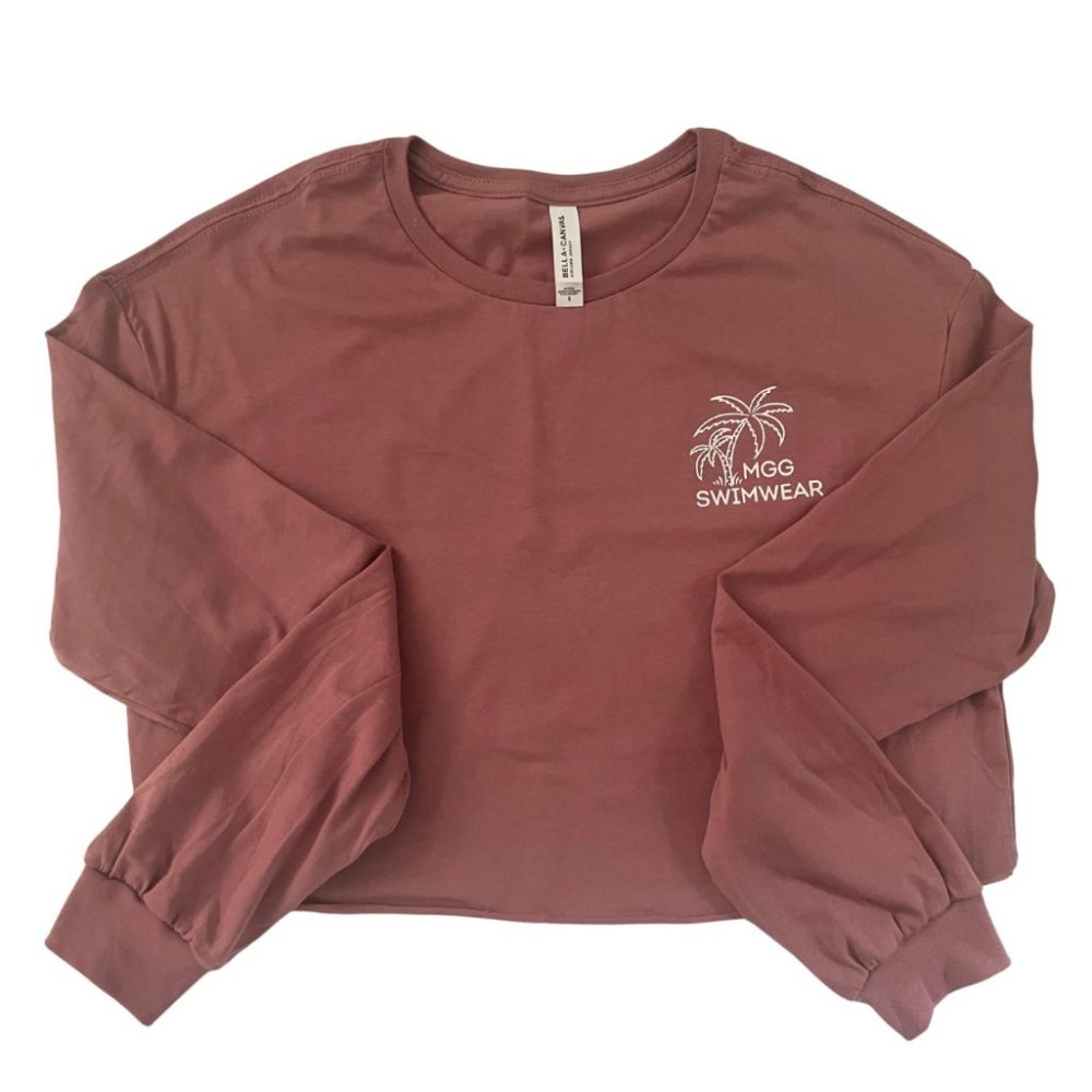 Mauve Bikini Winner Long Sleeve Crop Top image 2