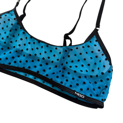 Ocean Blue Polka Dot - Leisure Sheer Bralette image 3